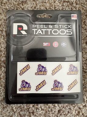 Peel & Stick JMU Temporary Tattoos - Purple & Gold